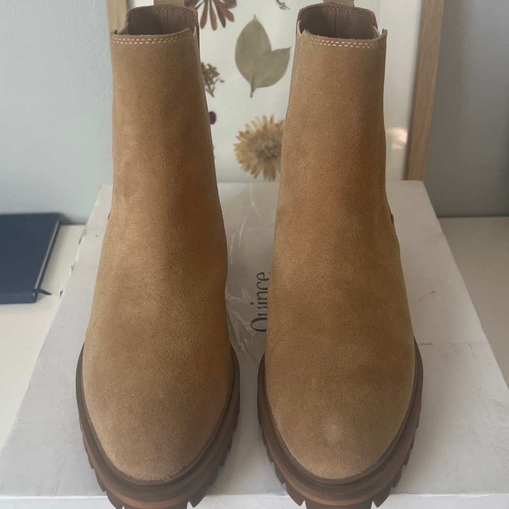 Quince Tan Heeled Boots - Picture 6 of 10